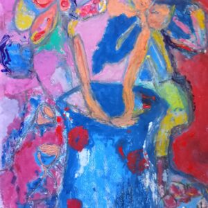 Vaso con fiori di LILIUM ROSA e blue di Berlino